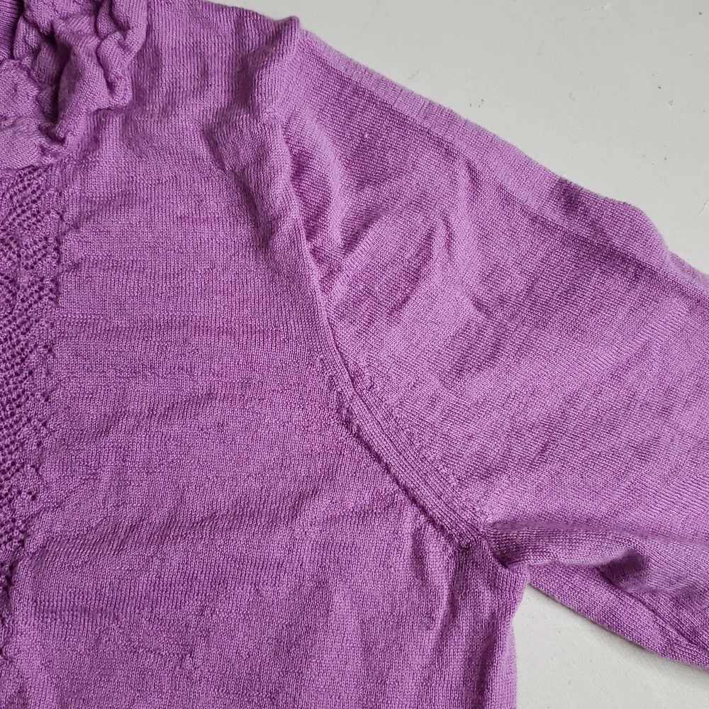 J Crew Knit 100% Merino Wool Mockneck Pointelle Stich Relaxed Sweater Layer
